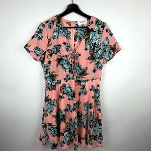 Current Project Large Pink Blue Rose Floral Dress